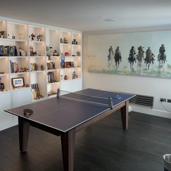 Ping pong table with bespoke display unit