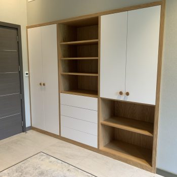 Oak veneer wardrobes with painted doors and drawer fronts fitted in Epping Essex
