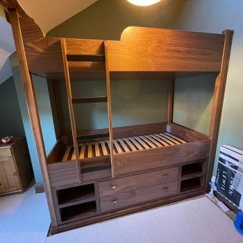 Bespoke Black American Walnut Bunk Bed fitted in Chelmsford Essex