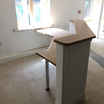 Tongue and Groove Reception Desk With Solid Oak Worktops
