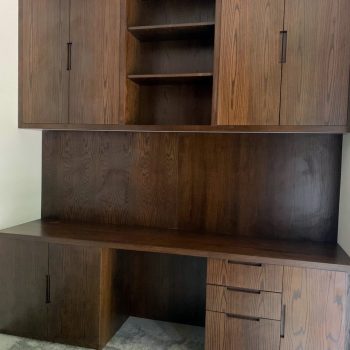 Oak home office, stained a dark brown colour