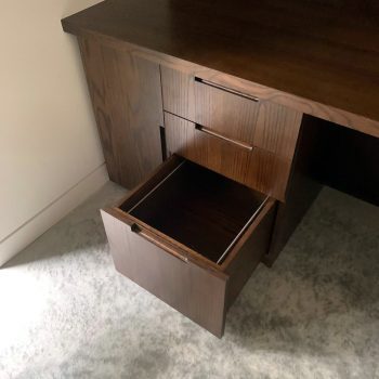 Bespoke study, Drawer open showing suspended filing system
