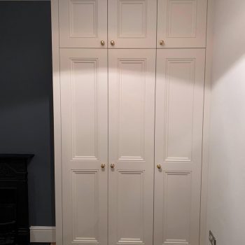Alcove wardrobe, shaker doors with beading to panels